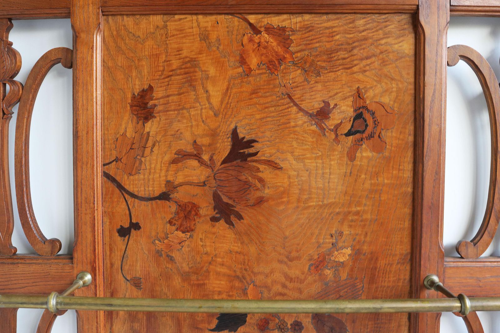 photo furniture French Art Nouveau Hall Tree / Coat Rack By Emile Galle 1905 Marquetry Hallway