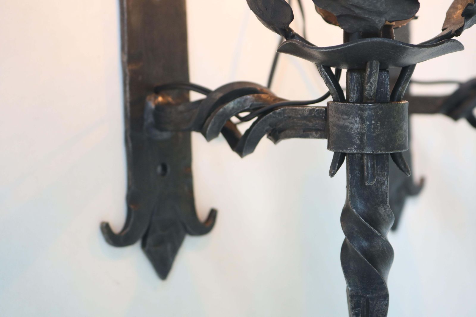 Lighting Set Of Six Antique Spanish Gothic Revival Wall Light / Wall Sconce Wrought Iron photo
