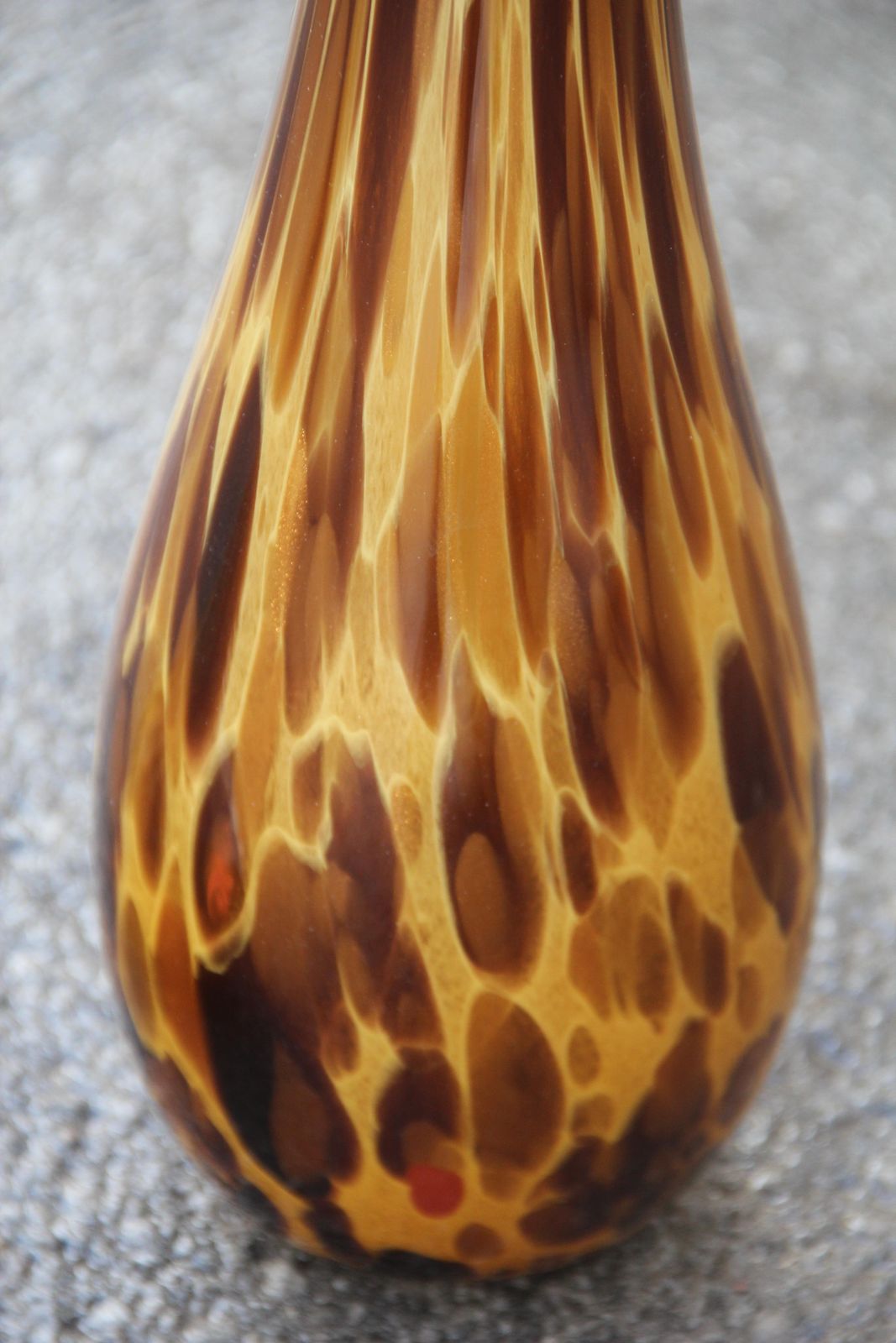 Large Bottles In Murano Glass Spotted Decoration Venturina Yellow Color Brown photo for sale