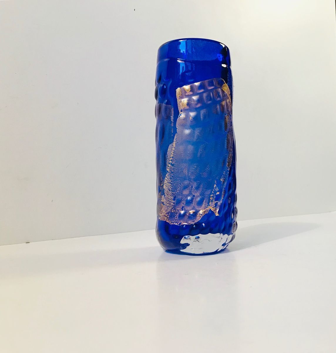 Danish Glass And Gold Vase By Tchai Munch, 1990s