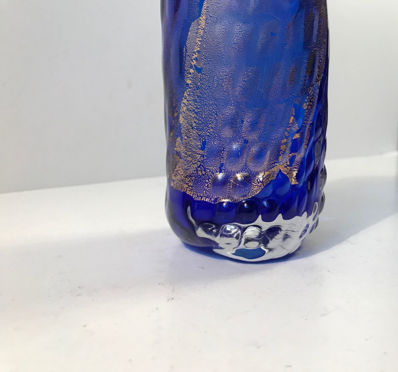 Danish Glass And Gold Vase By Tchai Munch, 1990s photo furniture