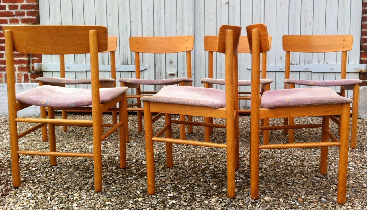 Eiken Eetkamerstoelen Van Farstrup Møbler, Ca. Jaren 1970, Set Van 7 photo Meubels