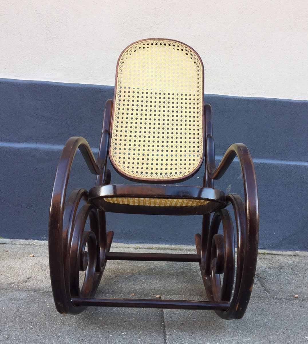 Vintage French Bentwood Junior Rocking Chair With Swirls, 1970s