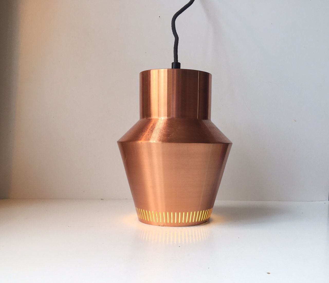 Danish Solid Copper Pendant Lamp From Fog & Morup, 1960s photo furniture