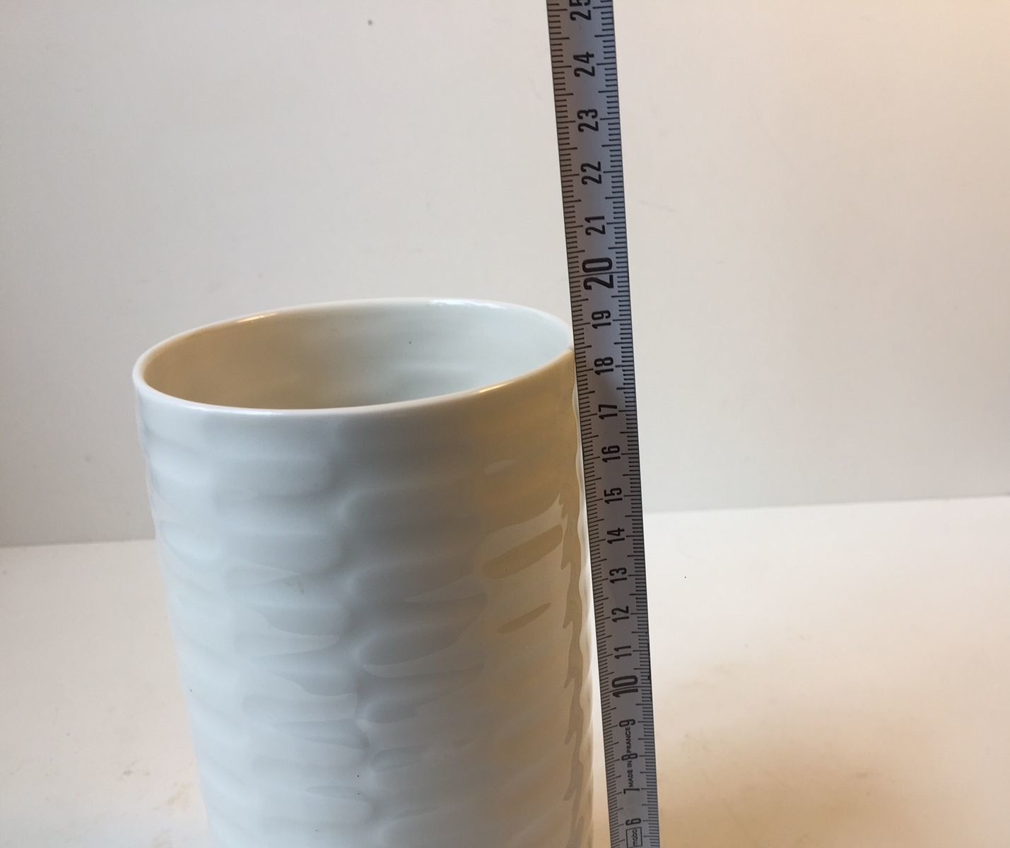 Danish Modern White Celadon Vase By Anni Jeppesen For Royal Copenhagen, 1970s photo vinterior