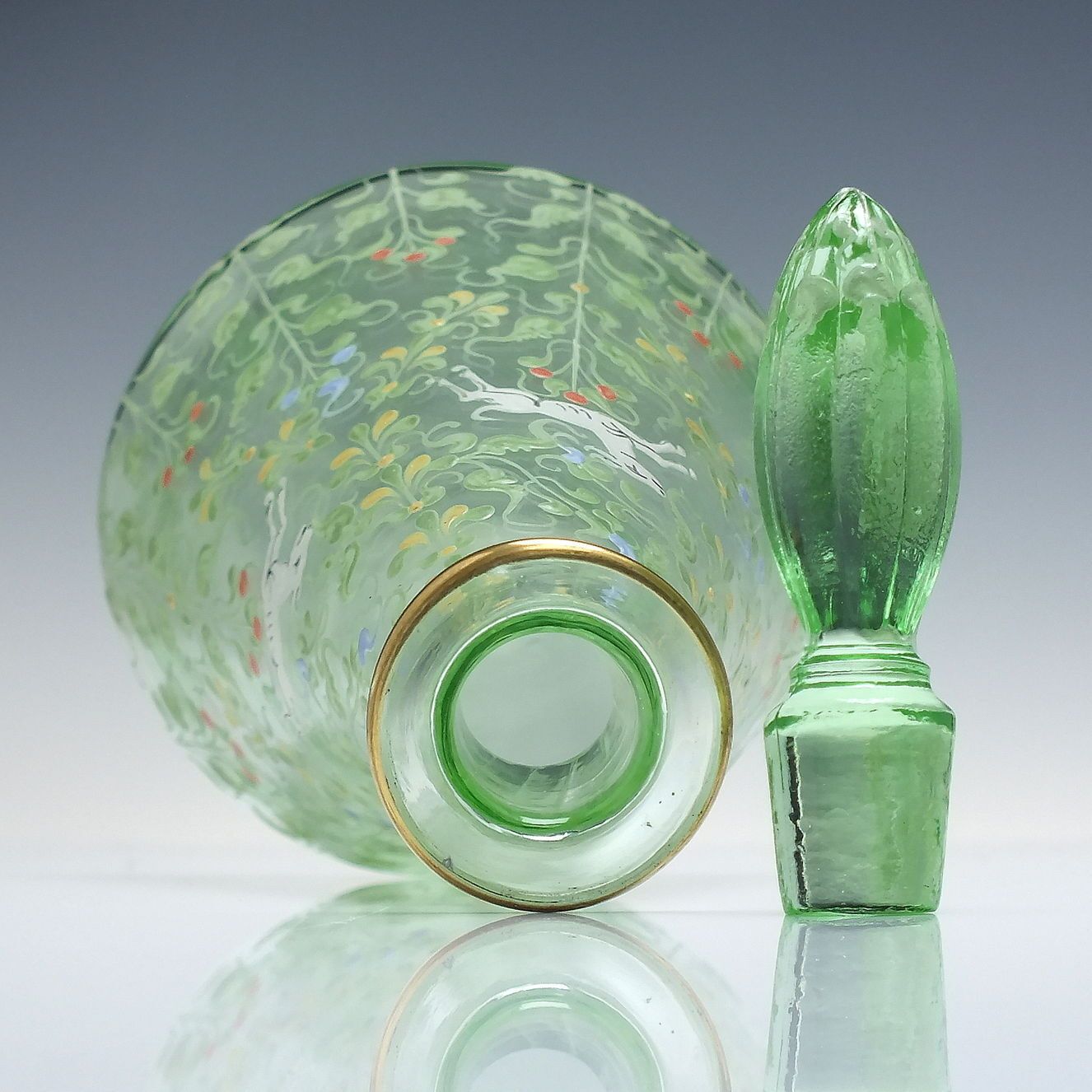 Rare Antique Moser Enamelled Decanter, Six Glasses And Tray, Glass By Salviati C1900 photo 2200.0