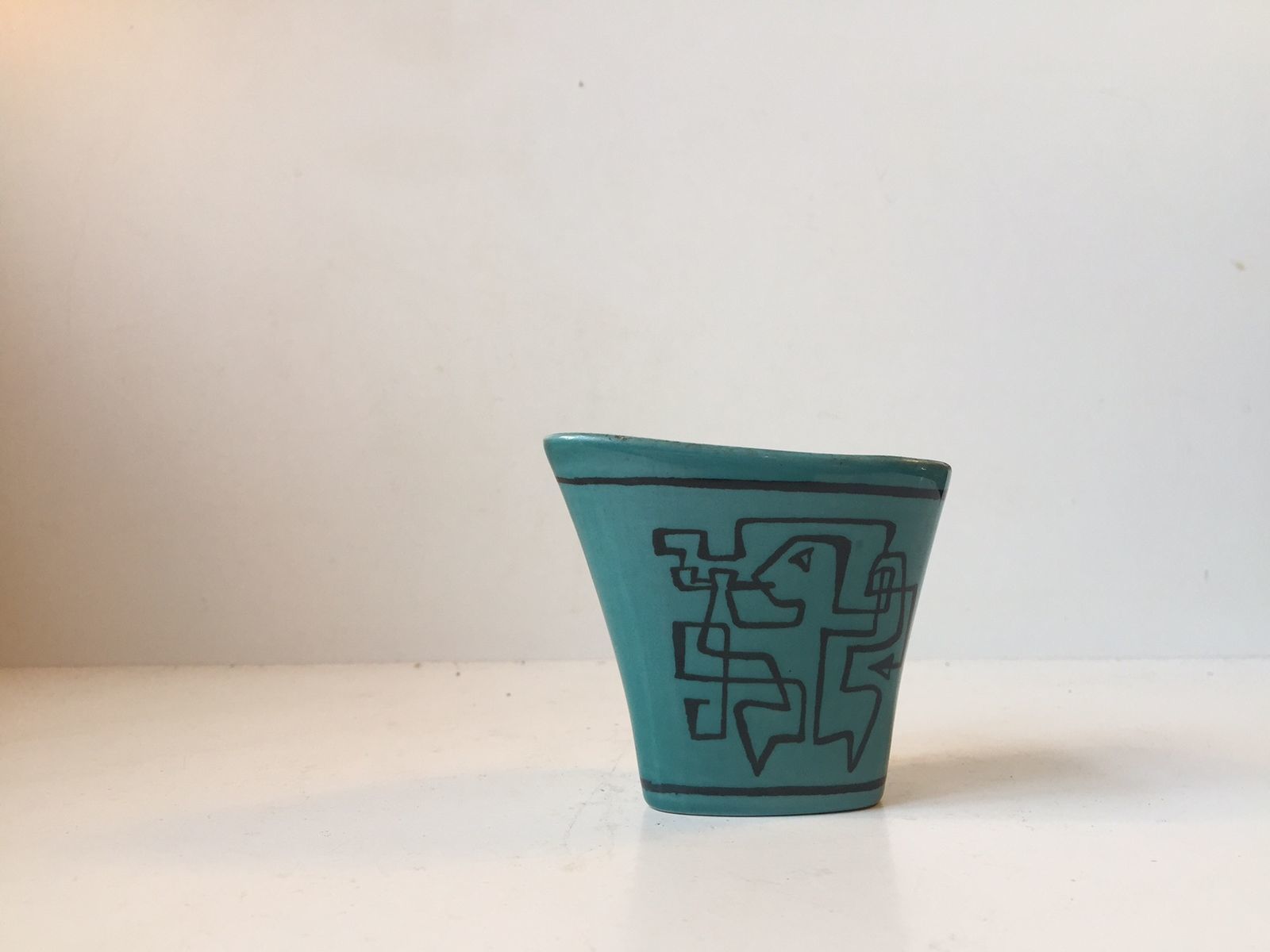 Blue Fastasia Avant Garde Ceramic Vase By Gunnar Nylund For Nymølle Denmark, 1964