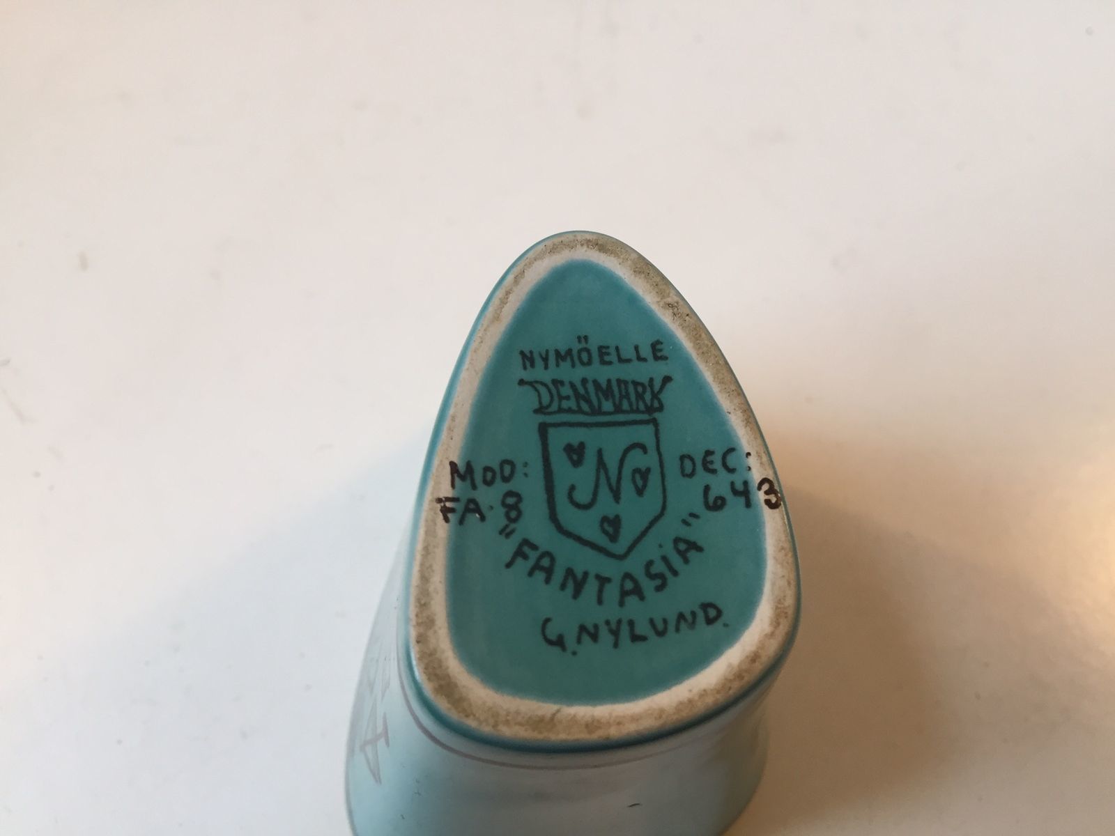 Blue Fastasia Avant Garde Ceramic Vase By Gunnar Nylund For Nymølle Denmark, 1964 photo for sale