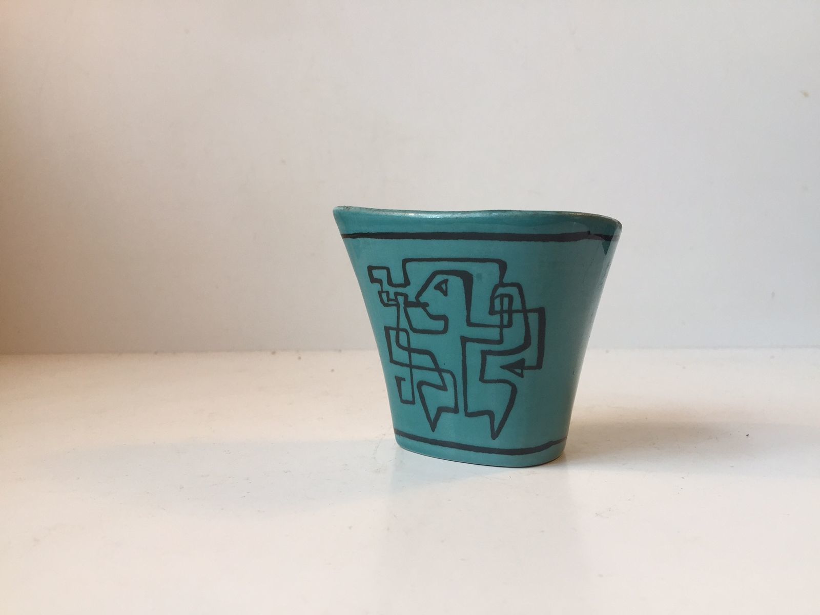 Blue Fastasia Avant Garde Ceramic Vase By Gunnar Nylund For Nymølle Denmark, 1964 photo vinterior