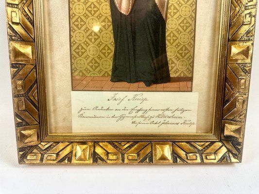 St. Norbertus Verlag Wien, Saint Aloysius, 1900s, Chromolithograph, Framed photo vintage
