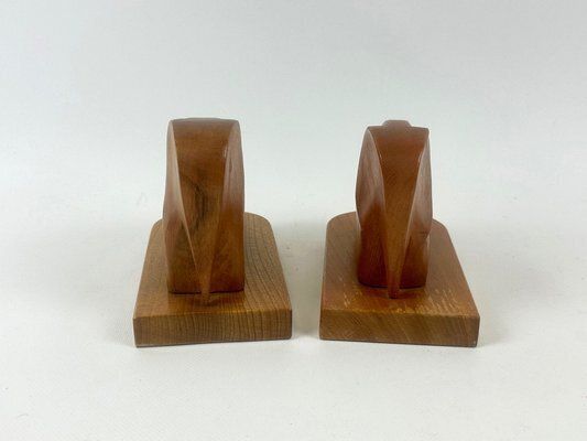 Home Decor Mid Century Carved Elephant Bookends From Rhön Kunst, 1960s, Set Of 2 photo