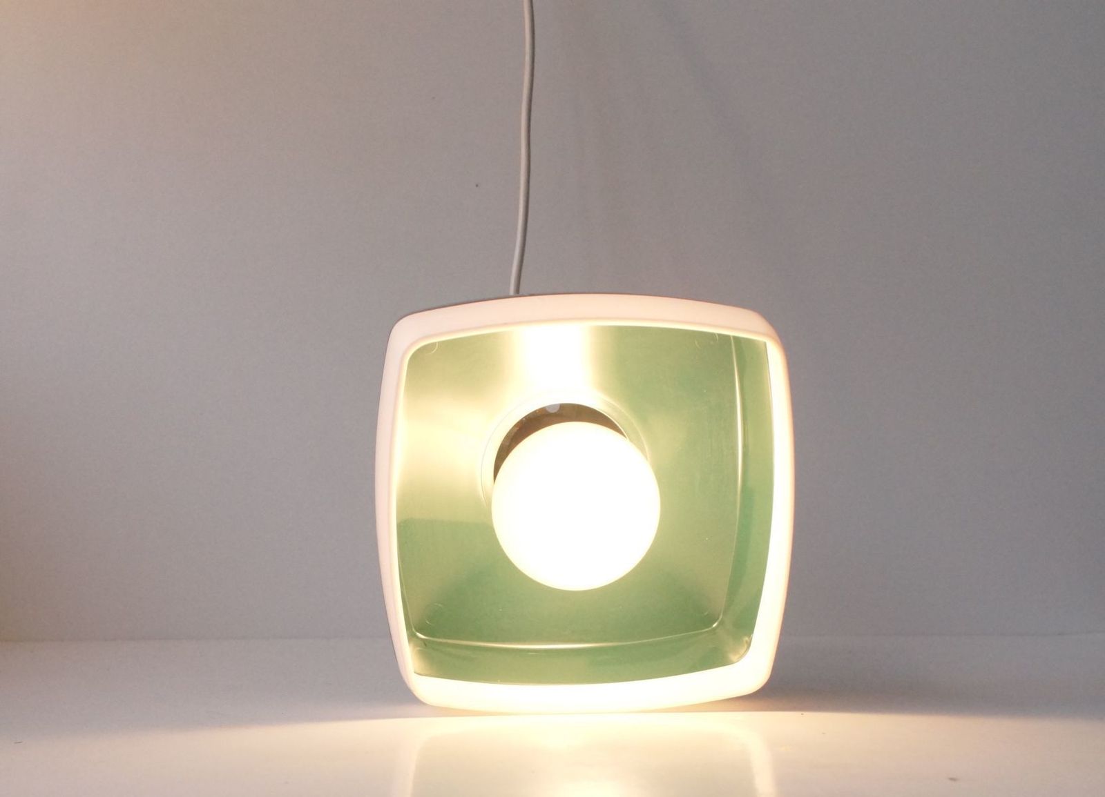 Cubist Pendant Lamp By Bent Karlby For A. Schroder Kemi, 1970s photo vintage