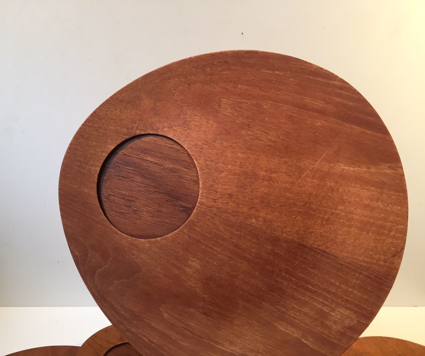 Danish Teak Tear Drop Breakfast Plates, 1960s, Set Of 8 photo for sale