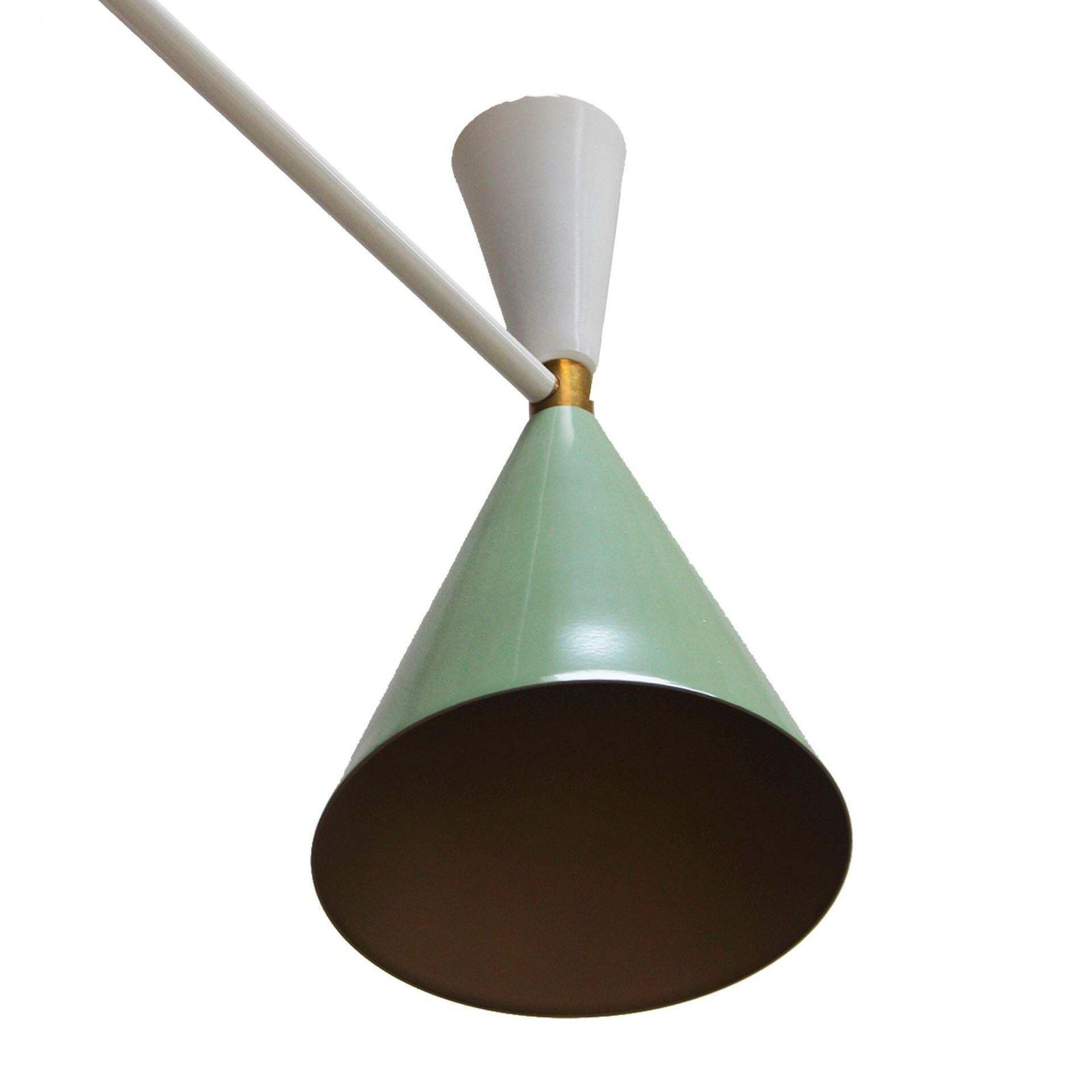 Stilnovo Style White And Green Lacquered Suspension Lamp . Spain, 2022 photo 1920.0