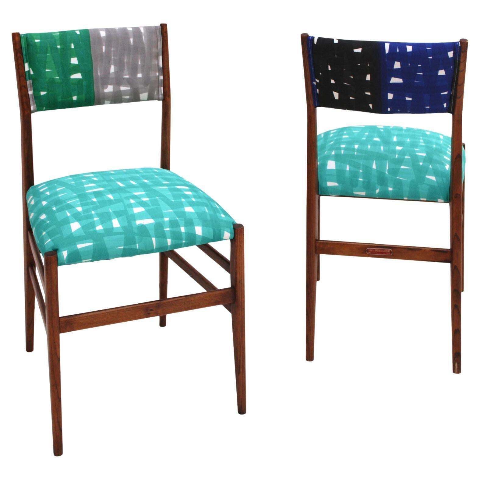 Mid Century Gio Ponti Set Of Two ‘Leggera 646’ Ashwood Italian Chairs, 1951