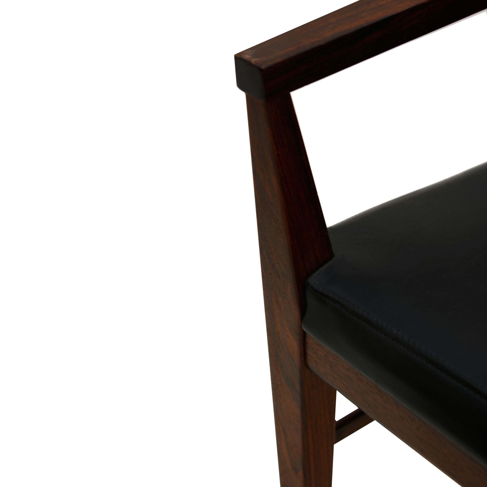 photo furniture Arne Vodder Mid Century Modern Set Of Six Leather Dyrlund Danish Chairs, 1960s