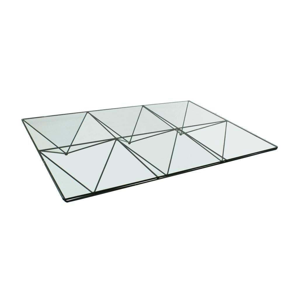 Mid Century Modern Paolo Piva Glass Top And Metal Base Italian Coffee Table photo 5880.0