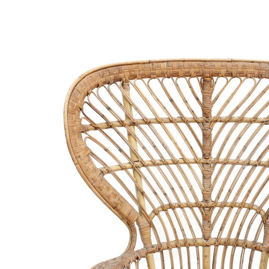 Carminati Mid Century Modern Bamboo Rattan Italian Armchair photo vinterior