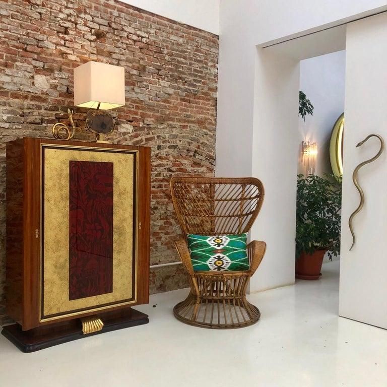Carminati Mid Century Modern Bamboo Rattan Italian Armchair photo buy