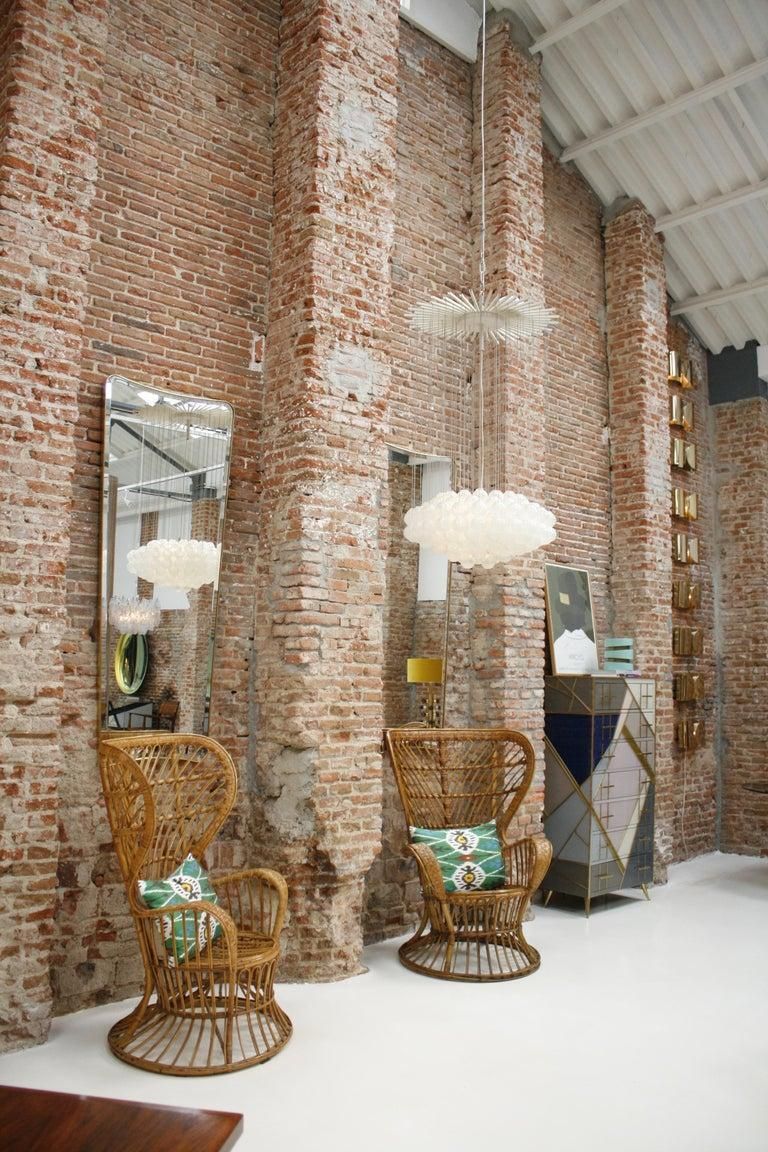 Carminati Mid Century Modern Bamboo Rattan Italian Armchair photo vintage