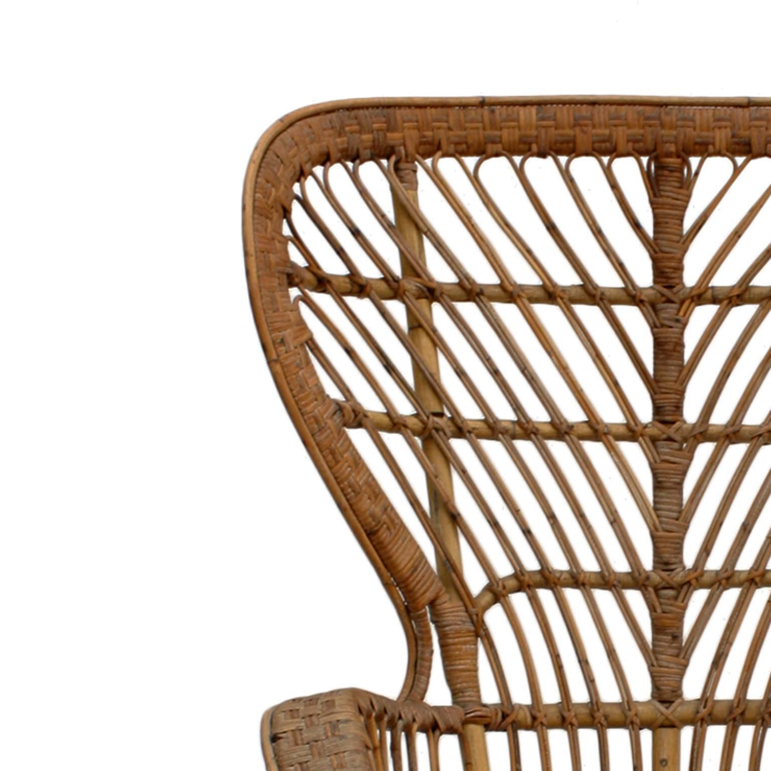 Carminati Mid Century Modern Bamboo Rattan Italian Armchairs photo Furniture