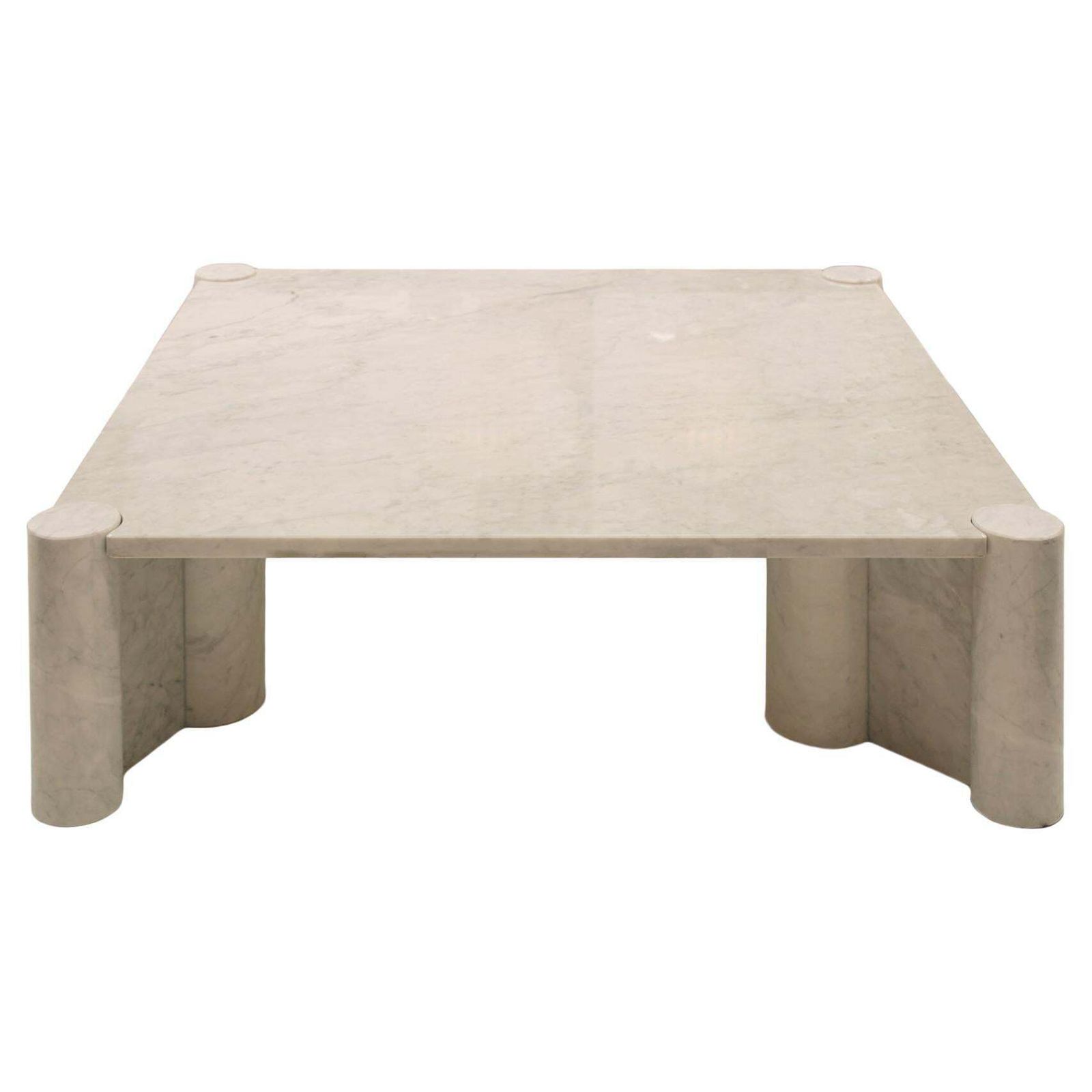 Jumbo Carrara Marble Italian Square Coffee Table By Gae Aulenti For Knoll, 1960s