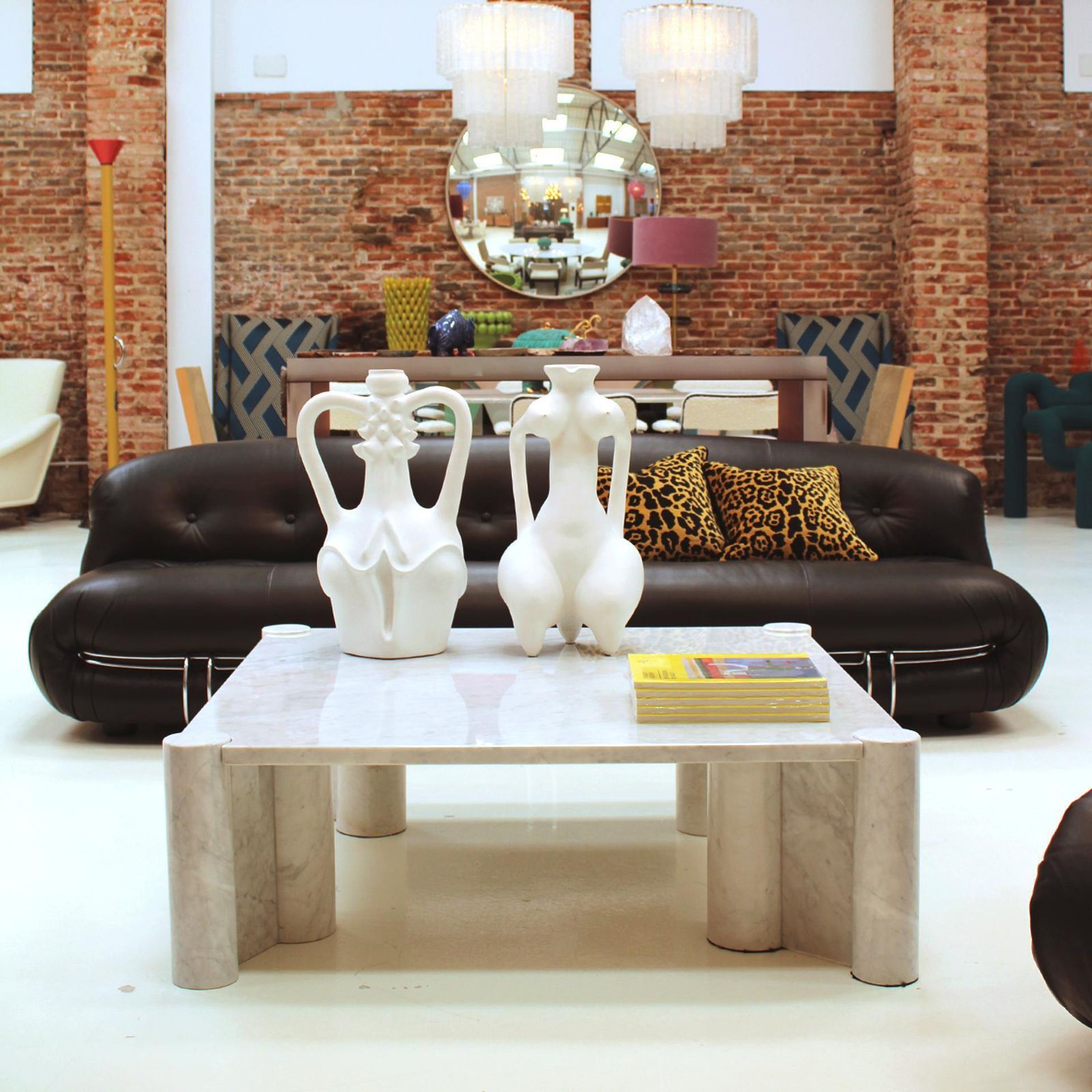 photo furniture Jumbo Carrara Marble Italian Square Coffee Table By Gae Aulenti For Knoll, 1960s