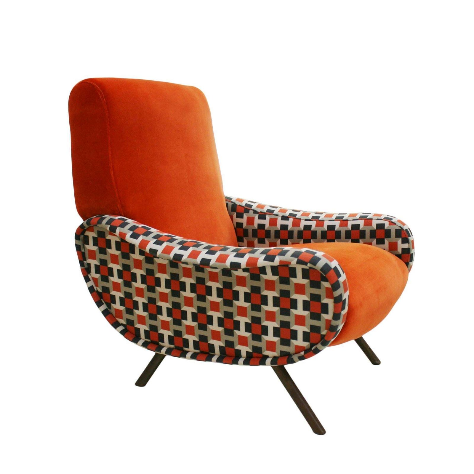 Lady Marco Zanuso By Arflex Cotton Velvet And Hermes Fabric Italian Armchair photo 5969.0