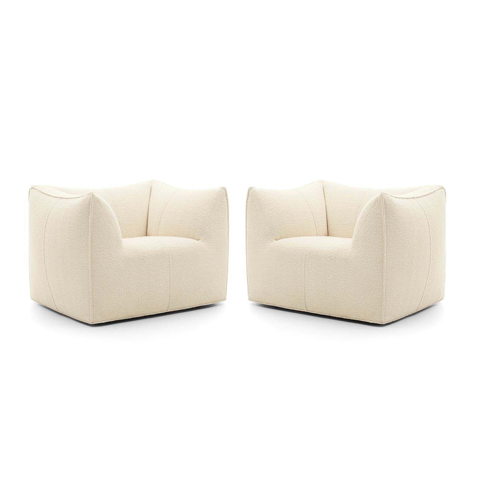 Bambola Armchairs By Mario Bellini In White Bouclé  Iconic Italian Design photo furniture
