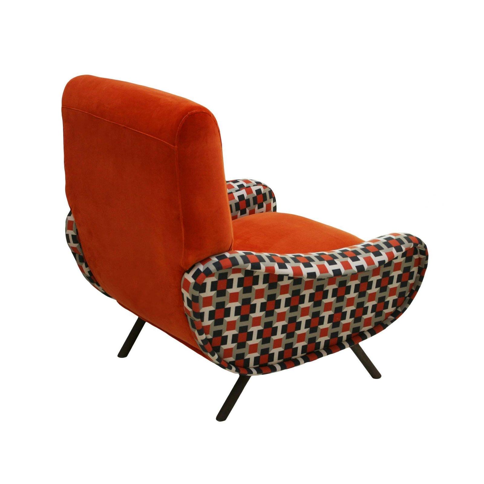 photo for sale Lady Marco Zanuso By Arflex Cotton Velvet And Hermes Fabric Italian Armchair