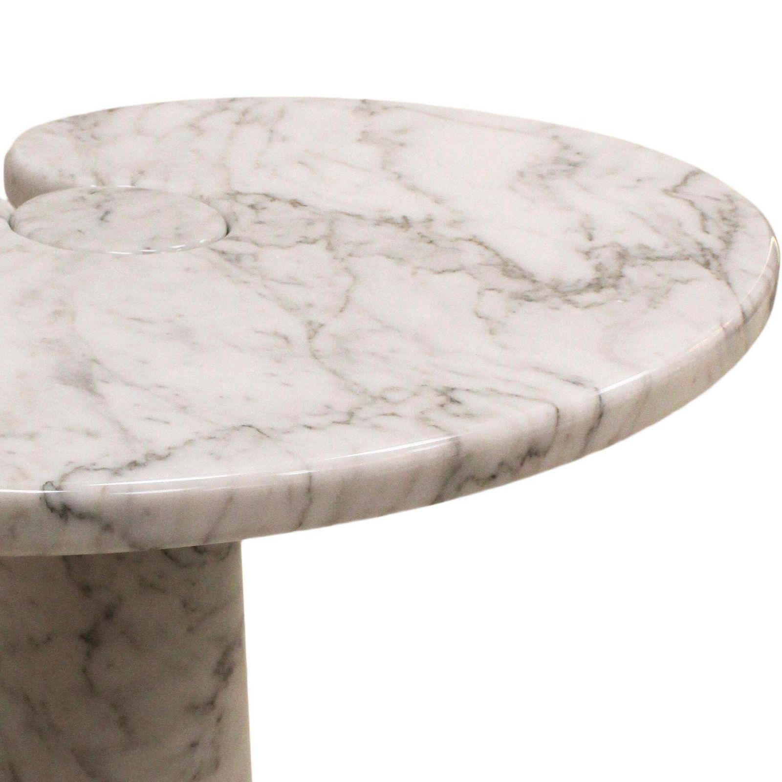 Original Angelo Mangiarotti Italian "Eros" Carrara Marble Side Tables photo Furniture