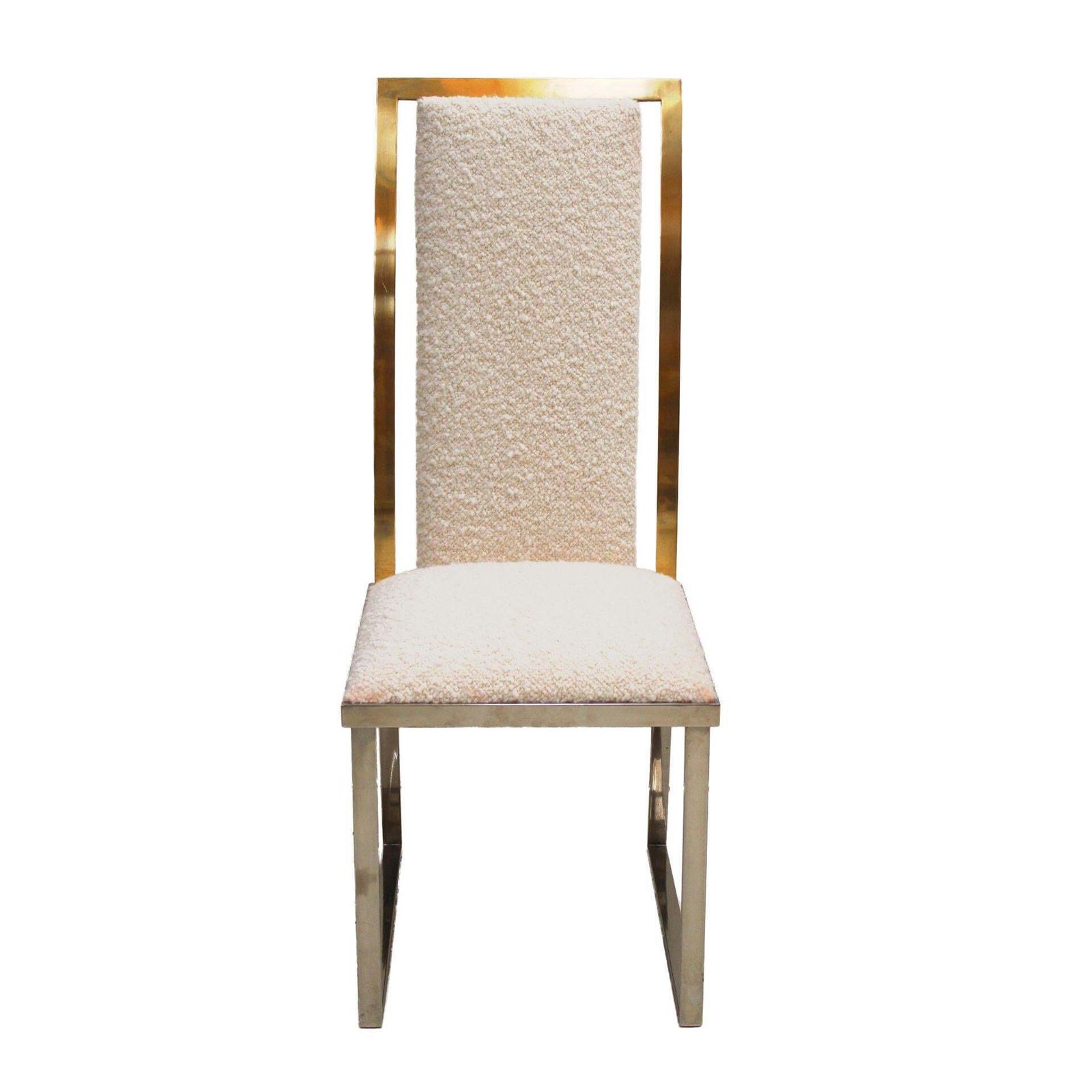 Set Of Eight Chairs In Bouclé Wool By Michel Mangematin France 1970. photo furniture