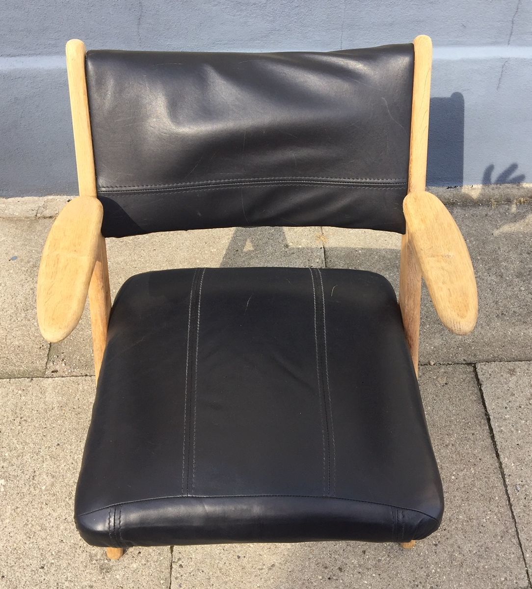 Danish Oak & Leather Lounge Chair By Arne Hovmand Olsen, 1960s photo buy