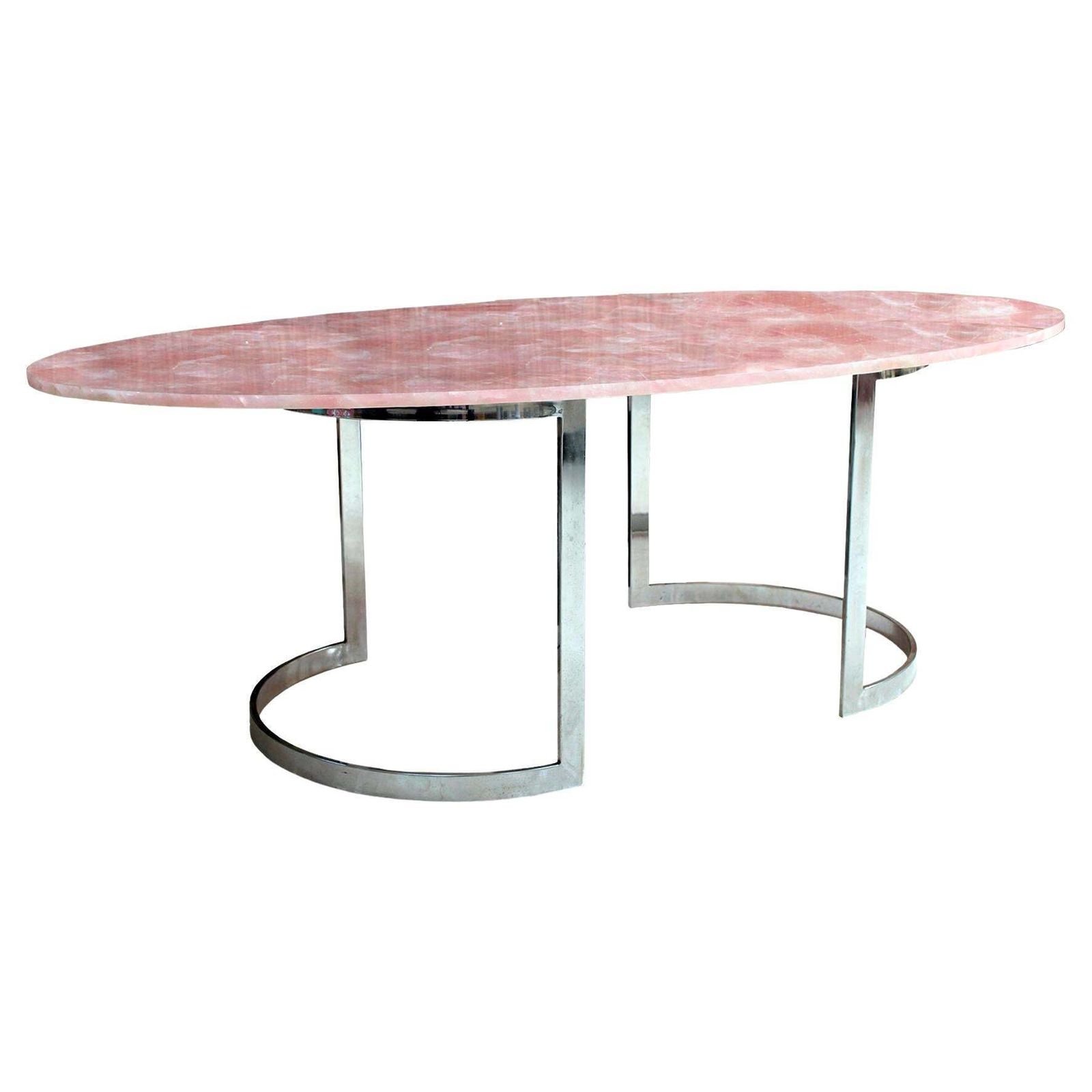 Contemporary Dining Table Made Of Rose Quartz Designed By L.A. Studio