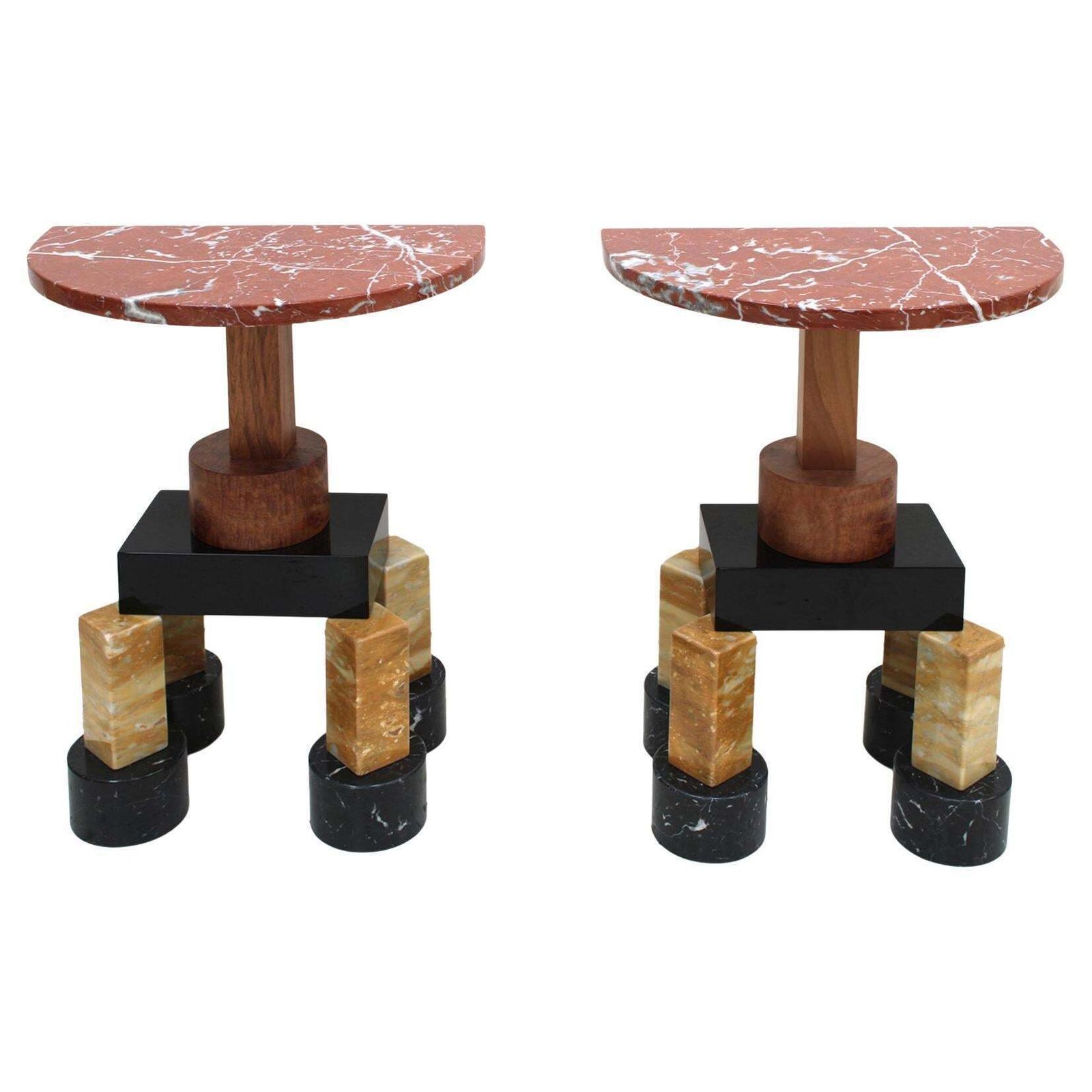 Ettore Sottsass Contemporary Modern Pair Of Mod, "Demistella" Italian Consoles