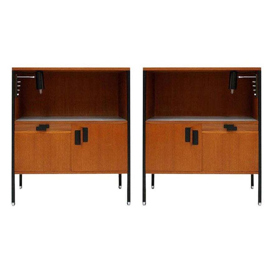 Mid Century Modern Ico Parisi Edited By Mim Pair Of Italian Bedside Tables