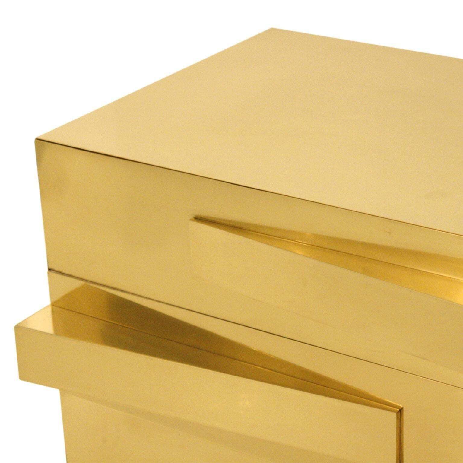 Mid Century Modern Style Wood And Brass Italian Pair Of Commodes photo 16900.0