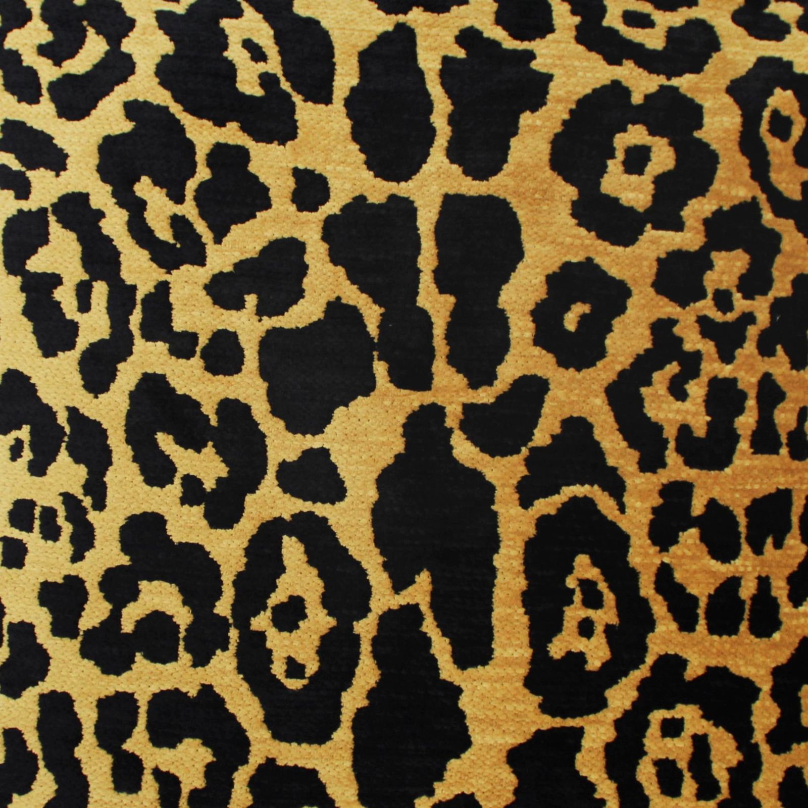 Leopard Print Velvet Cushion In Cotton With Trim And Linen Back photo 171.0