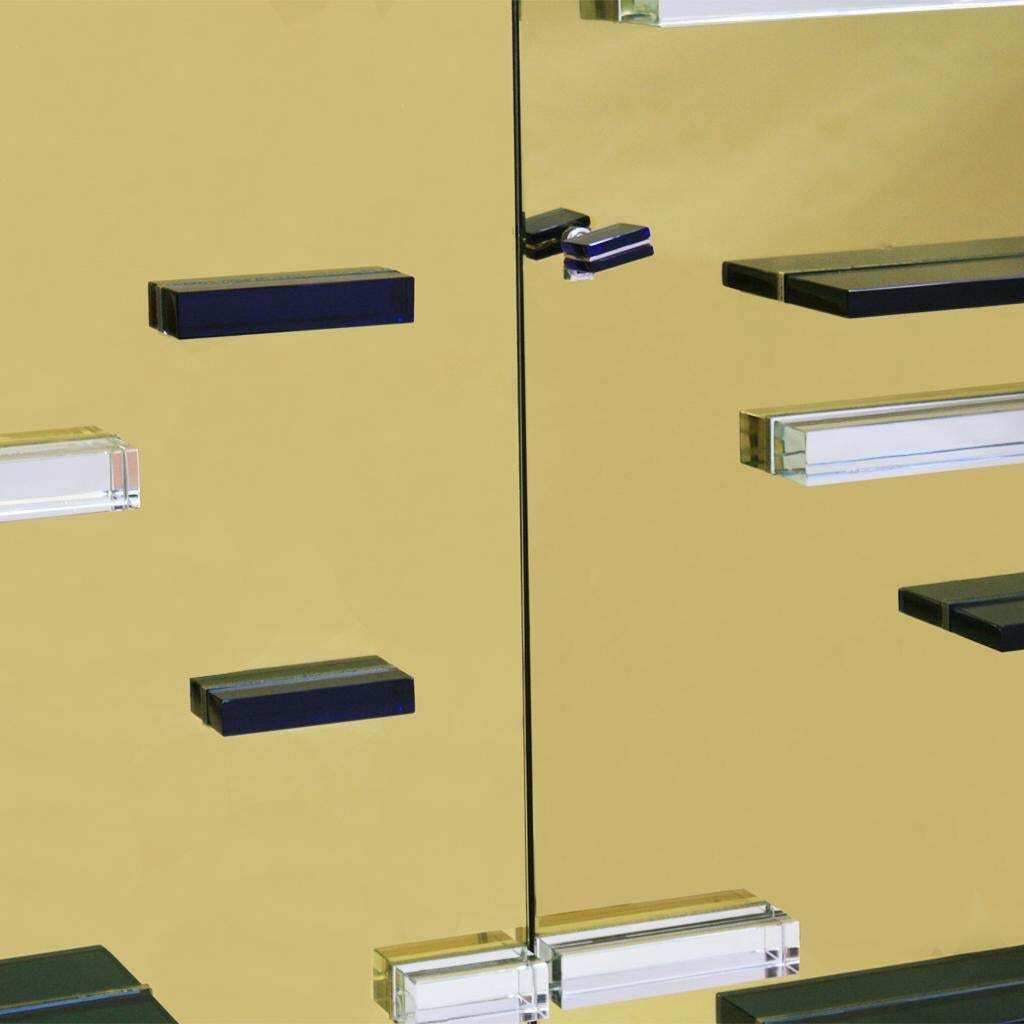 Italian Cabinets Made Of Golden Murano Glass Mirror And Brass, Contemporary photo vinterior