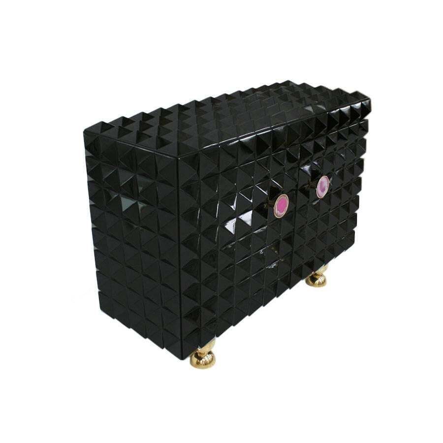 L.A. Studio Modern Black Lacquered Pair Of Italian Sideboards photo for sale