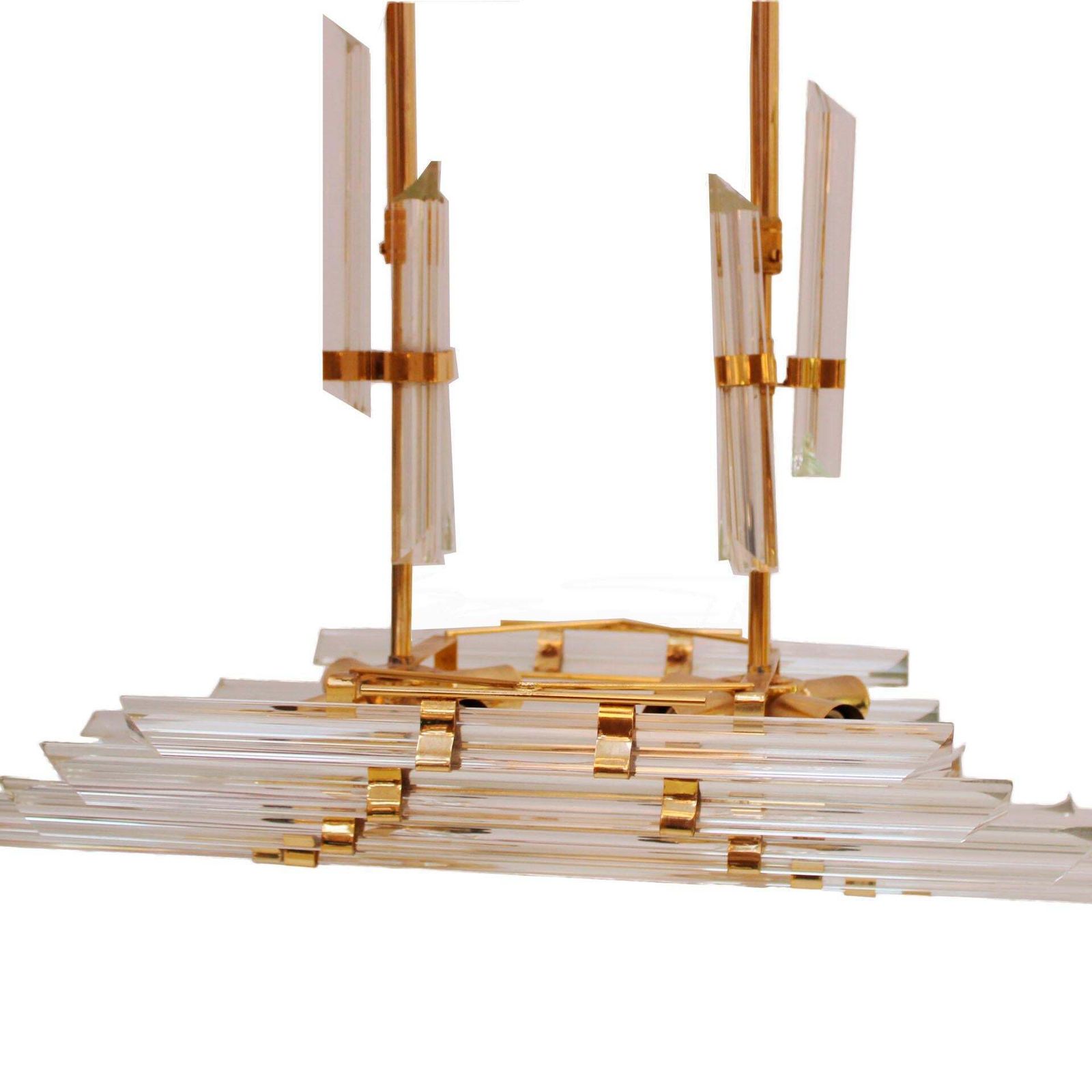 Midcentury Modern Brass And Murano Glass Ceiling Lamp By Rafaél Tormo 1970 photo 1662.0