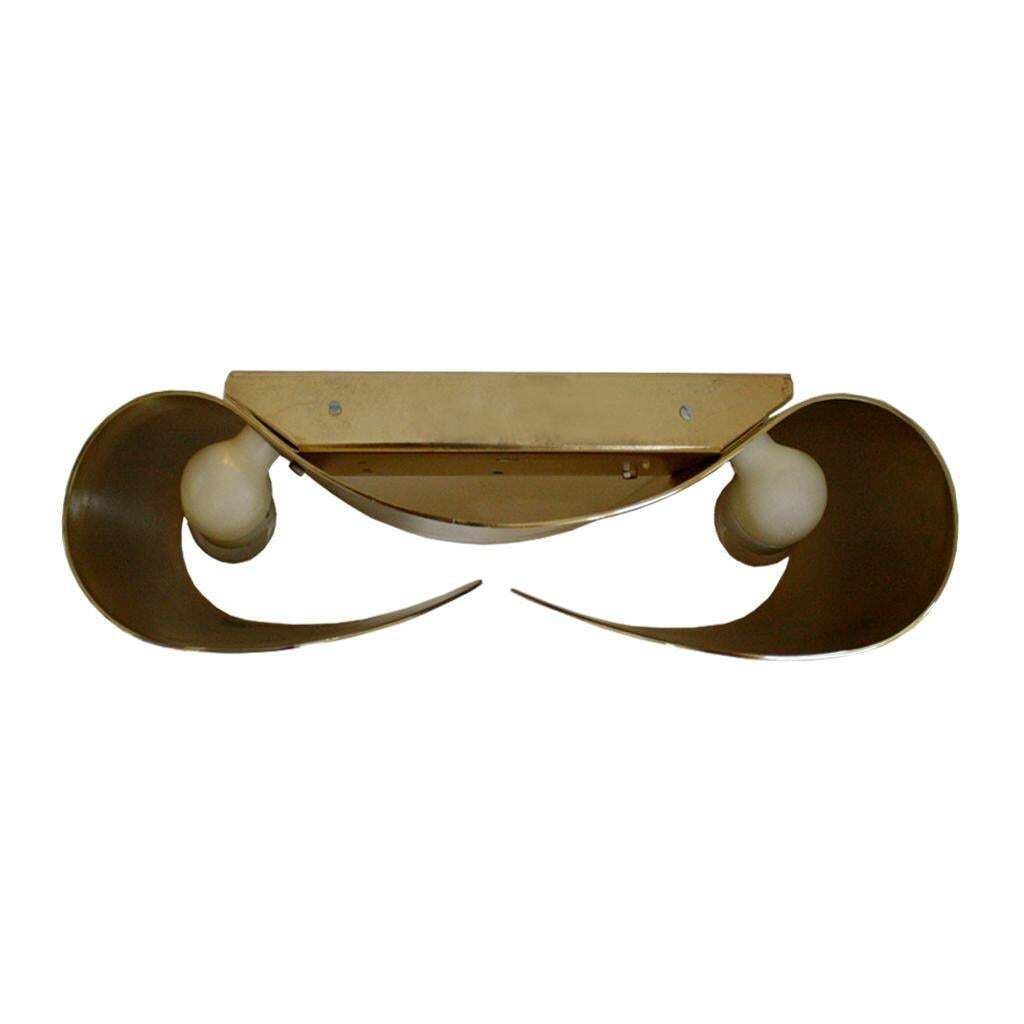 Mid Century Modern Tobia Scarpa Model "Foglio" Made Of Brass Italian Sconces photo Lighting