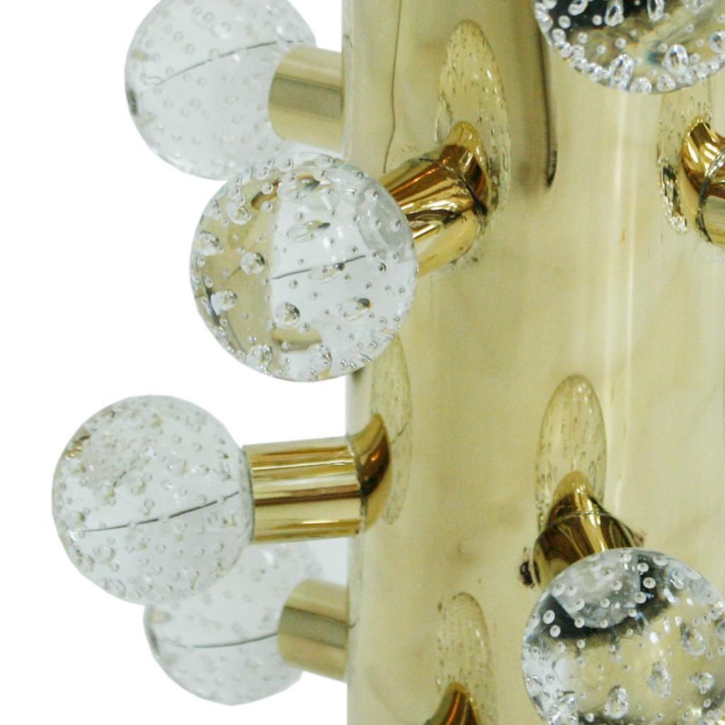 photo furniture Mid Century Modern Pair Of Sculptural Clear Murano Glassand Brass Table Lamps