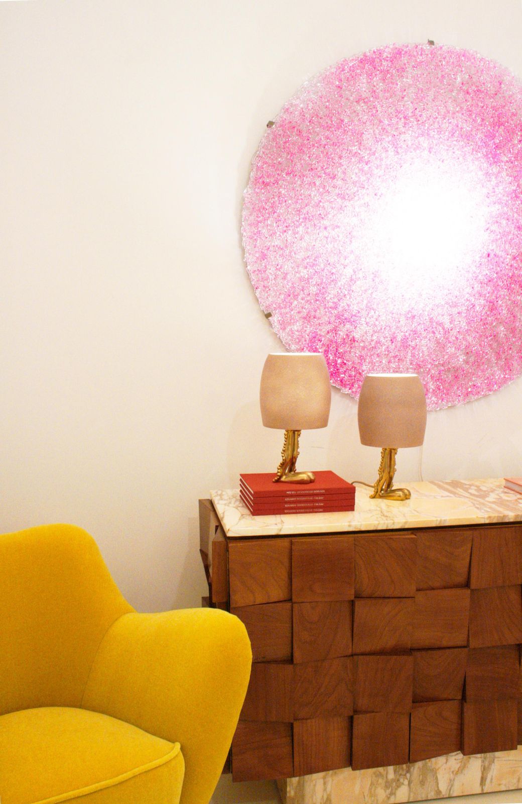 photo for sale Jacopo Foggini Contemporary Modern Circular Pink Polycarbonate Italian Wall Lamp
