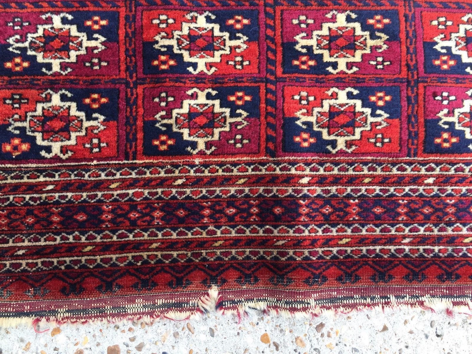 Antique Vintage Traditional Turkoman Rug 184x124cm  Oriental Hand Made, Boho photo 1950.0