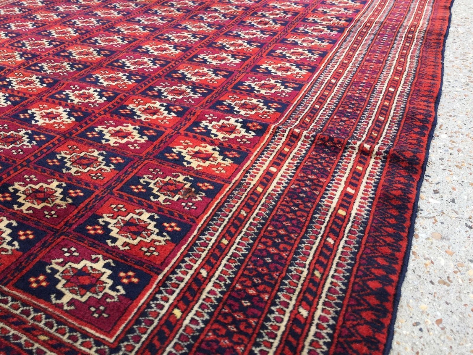 Antique Vintage Traditional Turkoman Rug 184x124cm  Oriental Hand Made, Boho photo vinterior