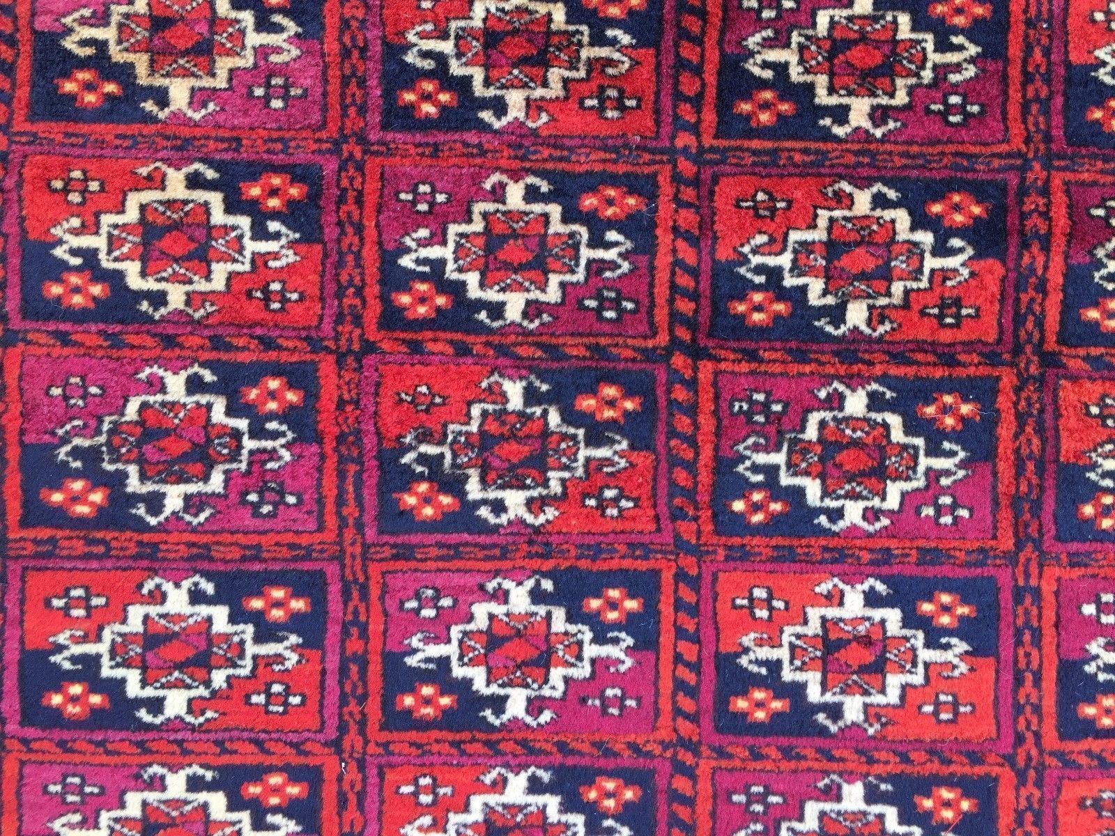 Antique Vintage Traditional Turkoman Rug 180x122cm Oriental Hand Made Rug photo vinterior