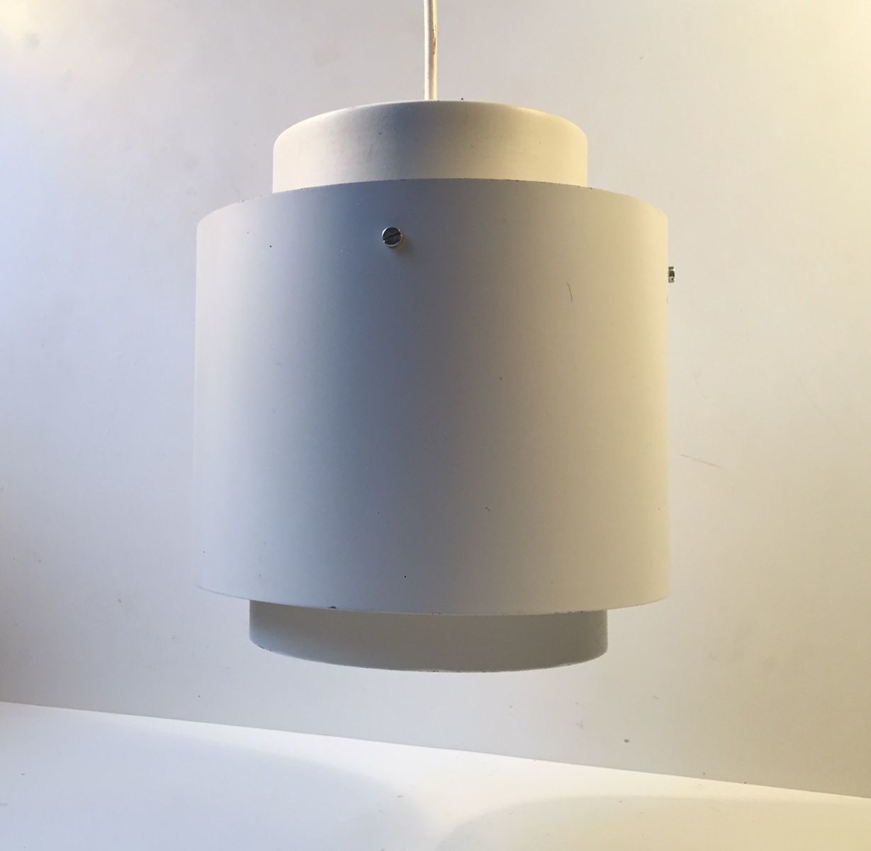 White Pendant By Holger Georg Jensen For Louis Poulsen, 1970s photo Lighting