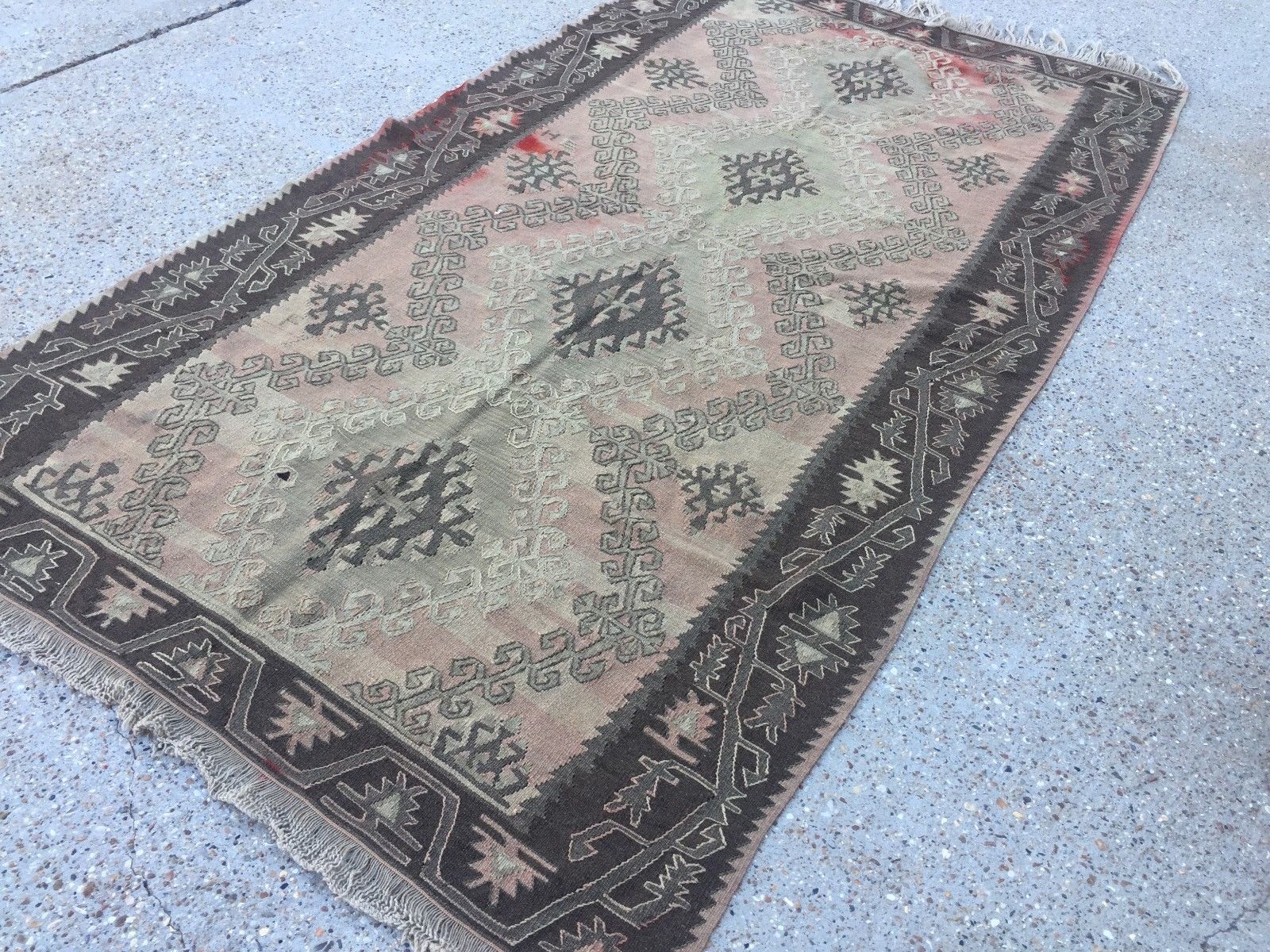 Vintage Turkish Kilim Kelim Rug 270x141cm Shabby Chic Wool, Country Home, Boho photo furniture