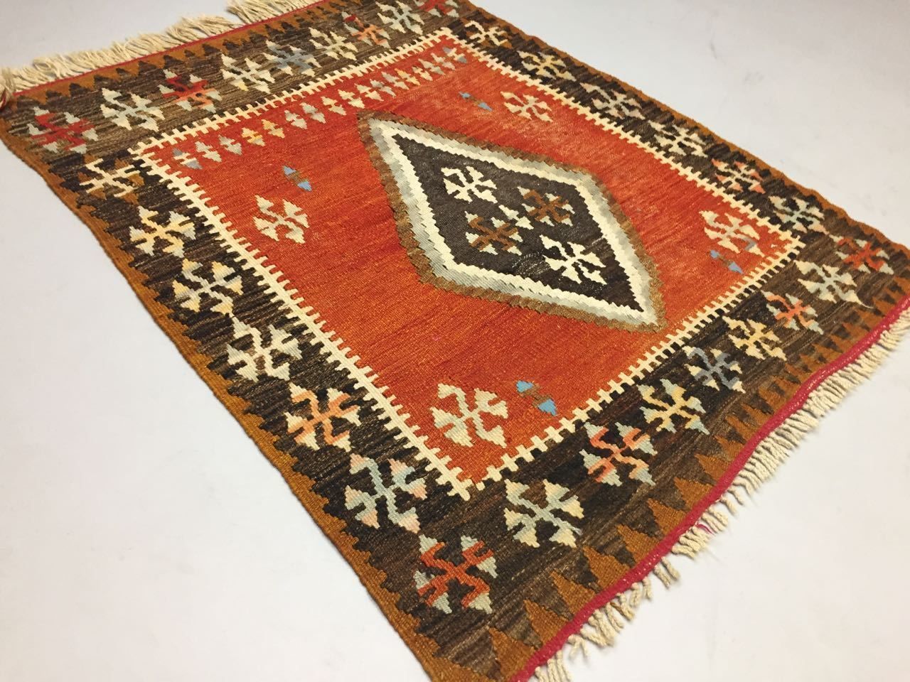 Tribal Turkish Kilim Rug 130x97cm Shabby Vintage Wool Country Home Kelim photo Textiles